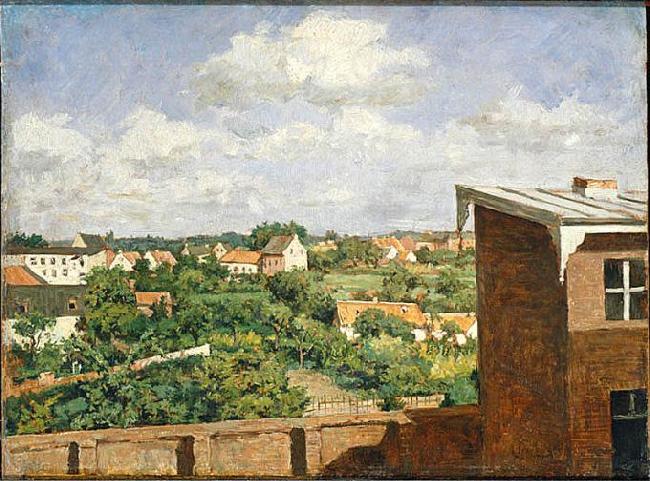 August Jernberg View from Dusseldorf oil painting image